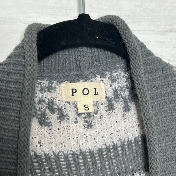 POL Knit Cardigan Sweater Green Size Small Snowflake Chenille Boho - Picture 3 of 9